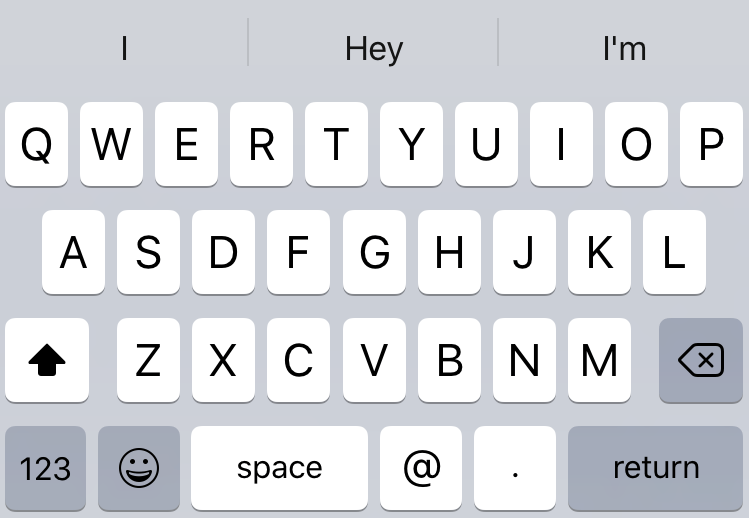 email-optimized keyboard